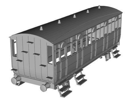 WCPR No 13 Brake 3rd coach 1/87 scale