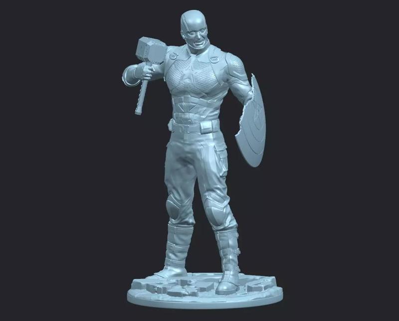 Captain America Avengers Figure 3D Model Ready to Print