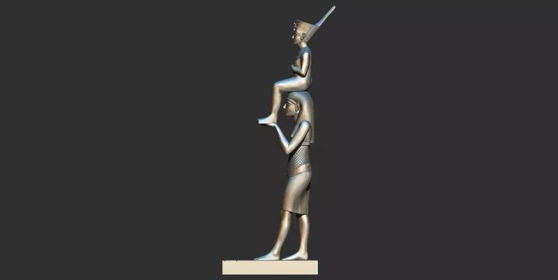 Statue of Menkaret carrying  Tutankhamun 3d printable modal