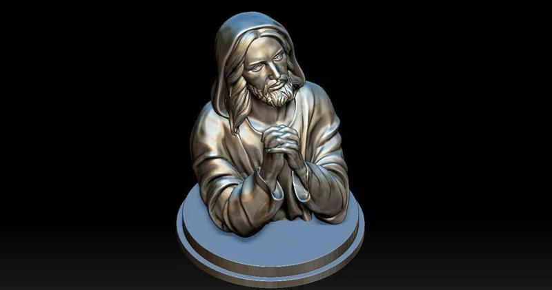 Statue of Jesus praying