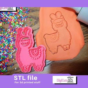 Llama Love COOKIE CUTTER - Cowboy COOKIE CUTTER STL FILE
