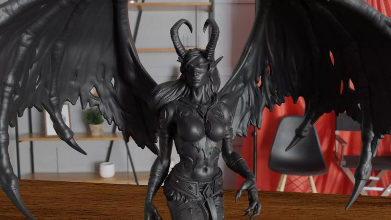 Dark angel Queen  High-Detail 3D Printable Fantasy Model
