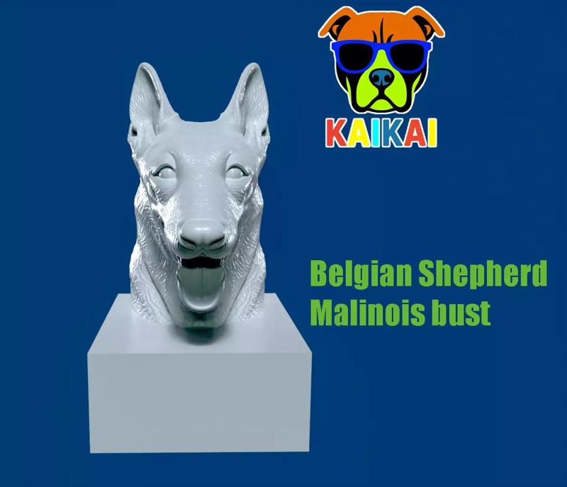 DOG - Belgian Shepherd HEAD MODEL - 3d PRINT