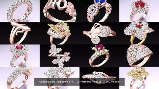 Collection 3d Ring Jewellery - 100 Womens Rings N17