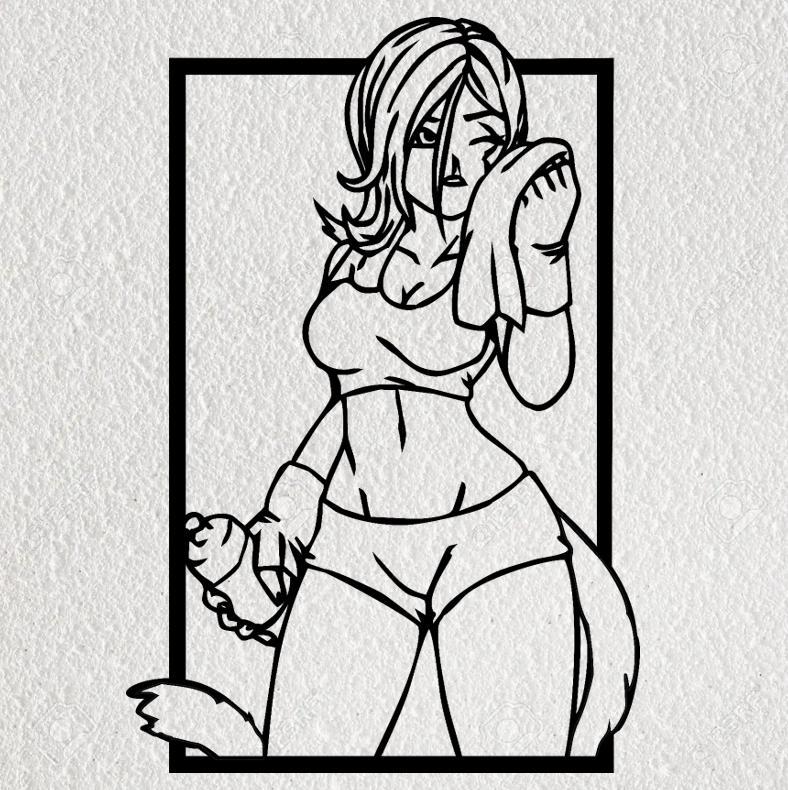 SAIYAJIN GIRL (DRAGON BALL Z ) WALL ART 2D DECORATION