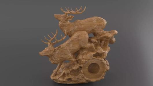 Deer Clock Stand  3D Printable  Sculpture with Clock Slot