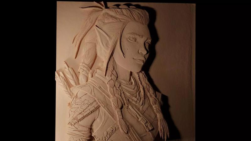 Aloy Horizon Zero Dawn CNC 3d Print High Relief Sand Casting
