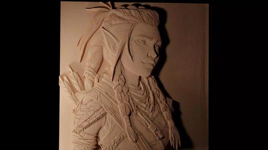 Aloy Horizon Zero Dawn CNC 3d Print High Relief Sand Casting