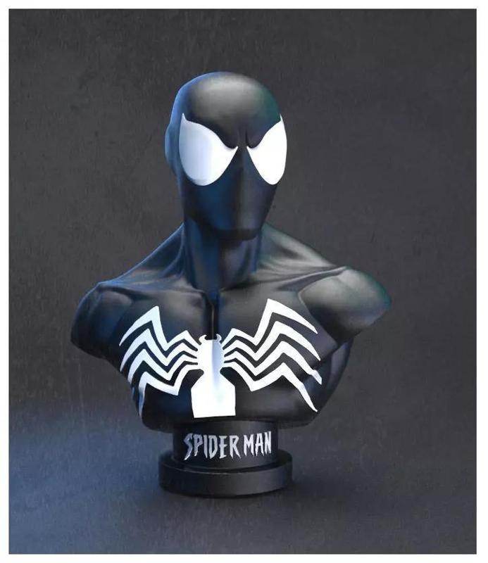 black  symbiote spiderman bust