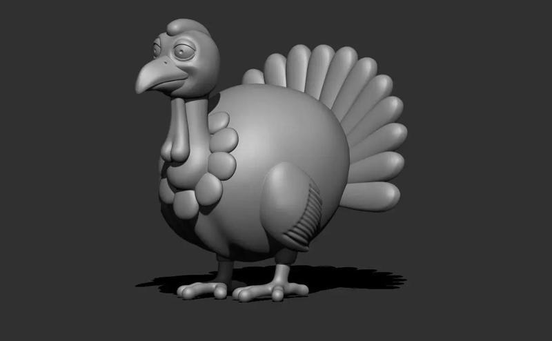 cartoon turkey 3d model for 3d printing