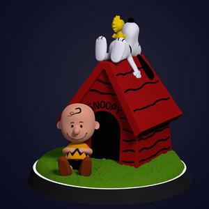 Charlie Brown Snoopy Woodstock - Peanuts Diorama