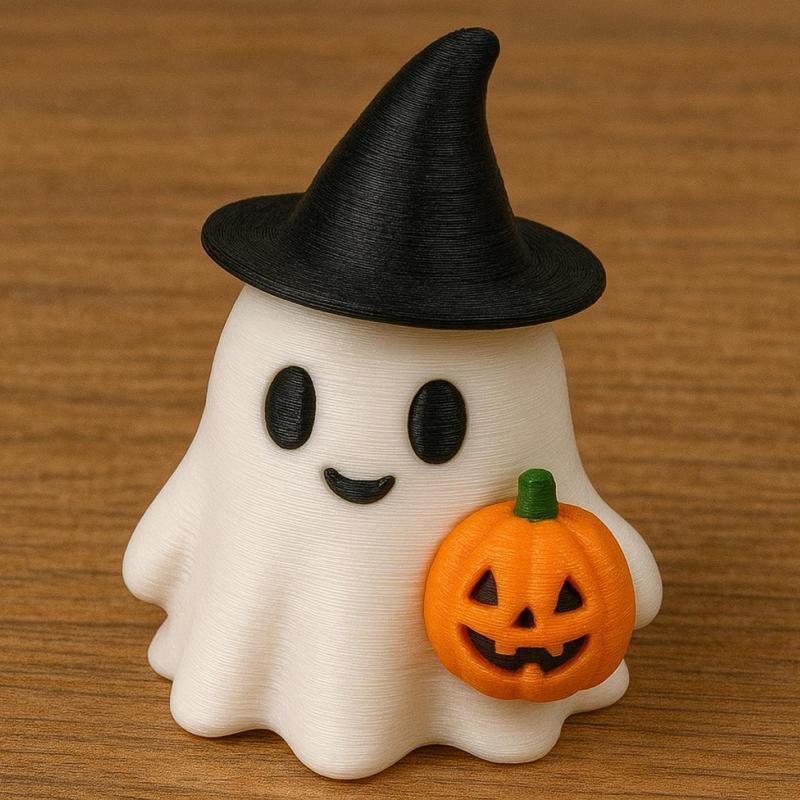 Cute Ghost with Pumpkin