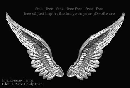 free Relieve image for the wings of Ava o Ave Egyptian statue