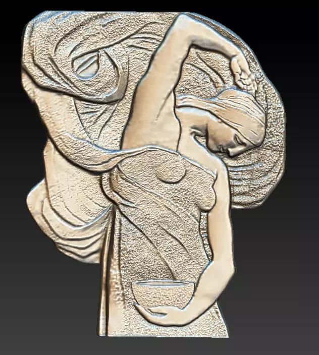 bas-relief of a girl