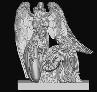 Holy Family with angel Relief