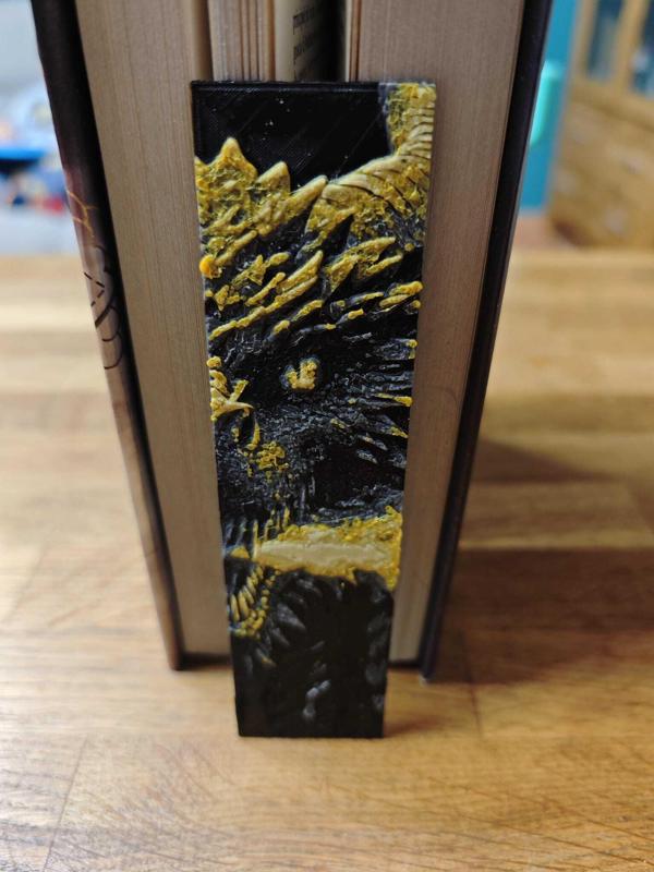 Litophane style dragon bookmark