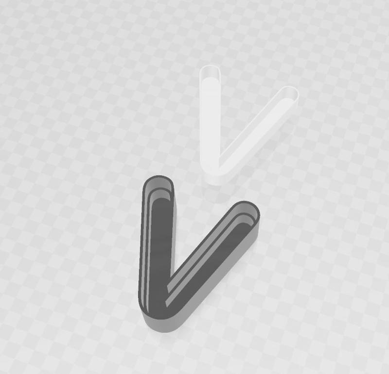 LED letter V body + cover