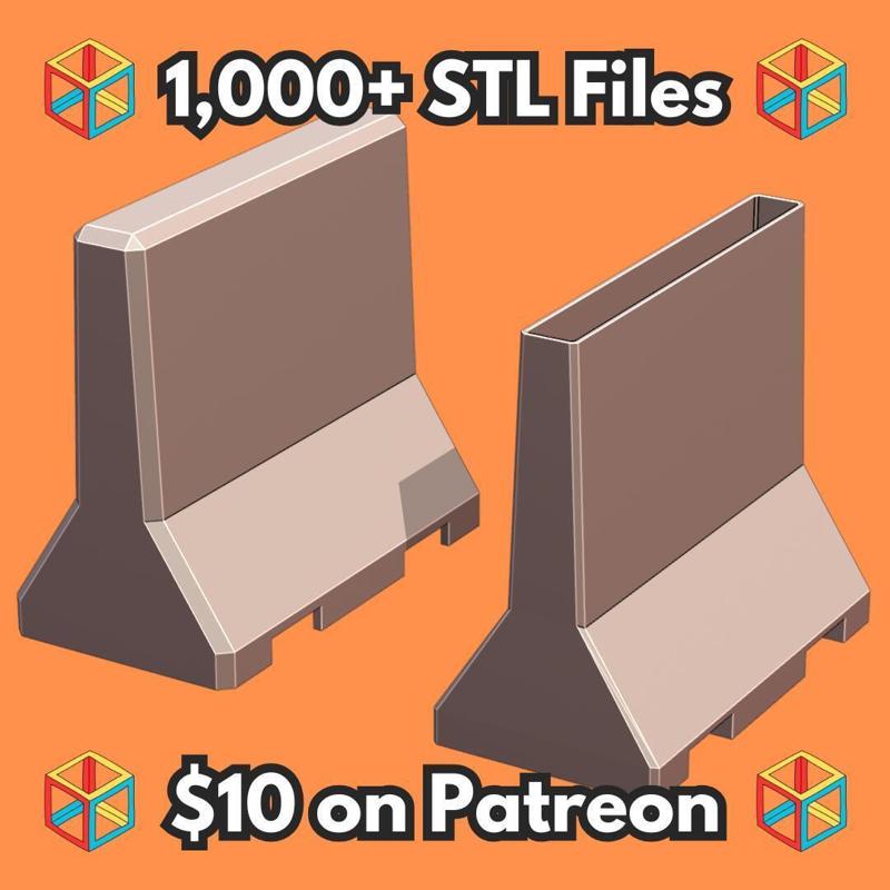 Concrete Road Divider Shaped Bookend with Optional Secret Compartment MineeForm FDM 3D Print STL File