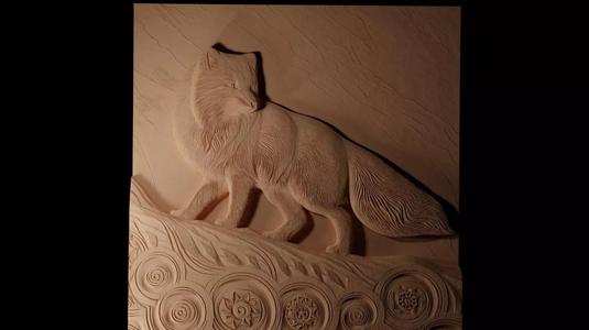 Arctic Fox 02 CNC 3d Print High Relief Sand Casting