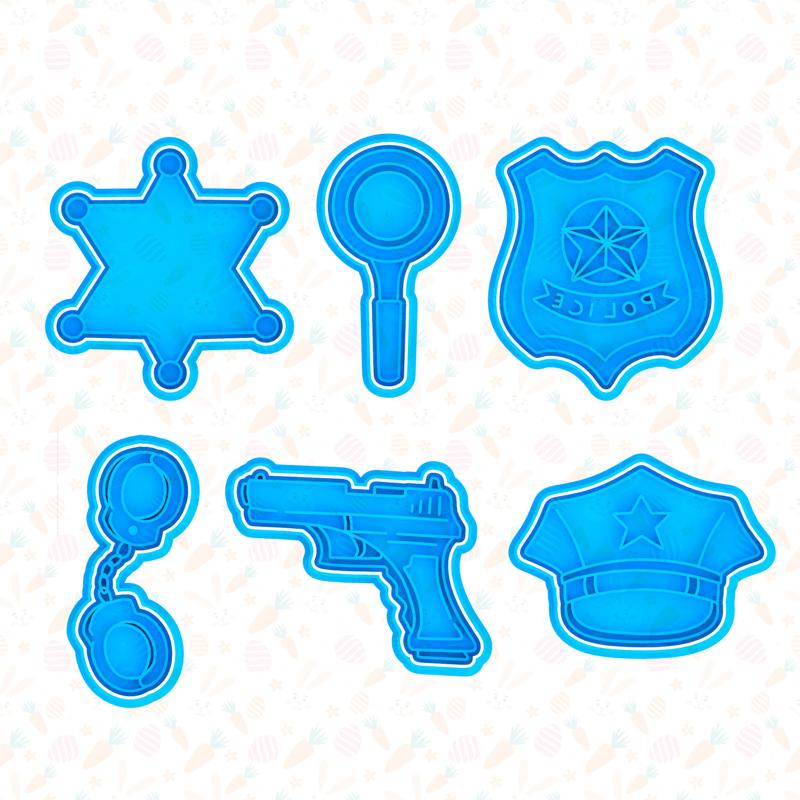 Police cookie cutter set of 6
