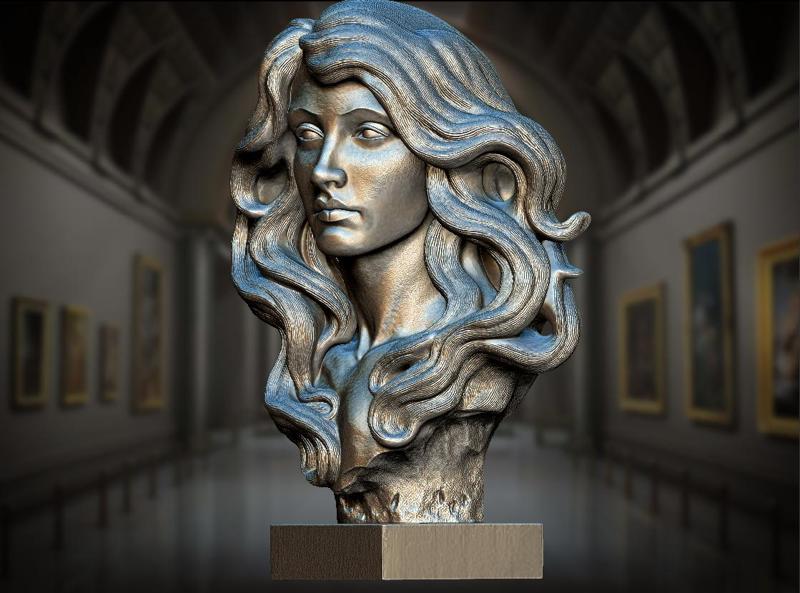 Windswept Elegance – Ultra-Detailed 3D Printable Bust