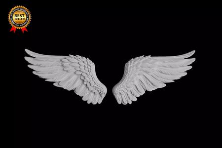 3D Model Sculpture of a Pair of Angel Wings in Flight