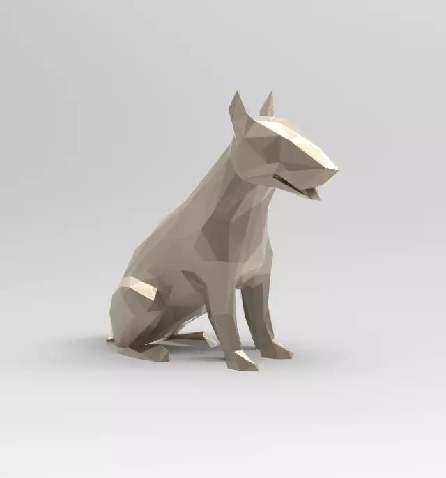 bull terrier low poly