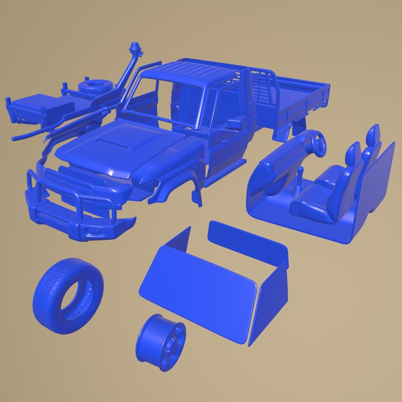 TOYOTA LAND CRUISER J70 PICKUP GXL 2008 PRINTABLE CAR IN SEPARATE PARTS