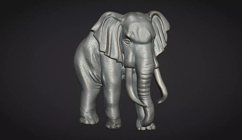 Elephant Bas Relief