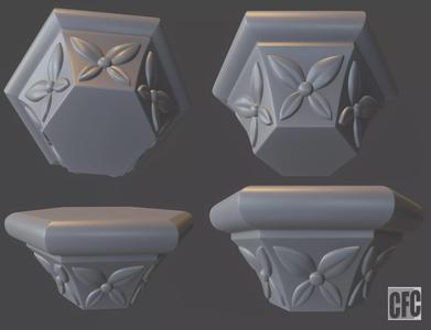 Goth Capital - 3d model for CNC - GothColumnCFC07 - capital