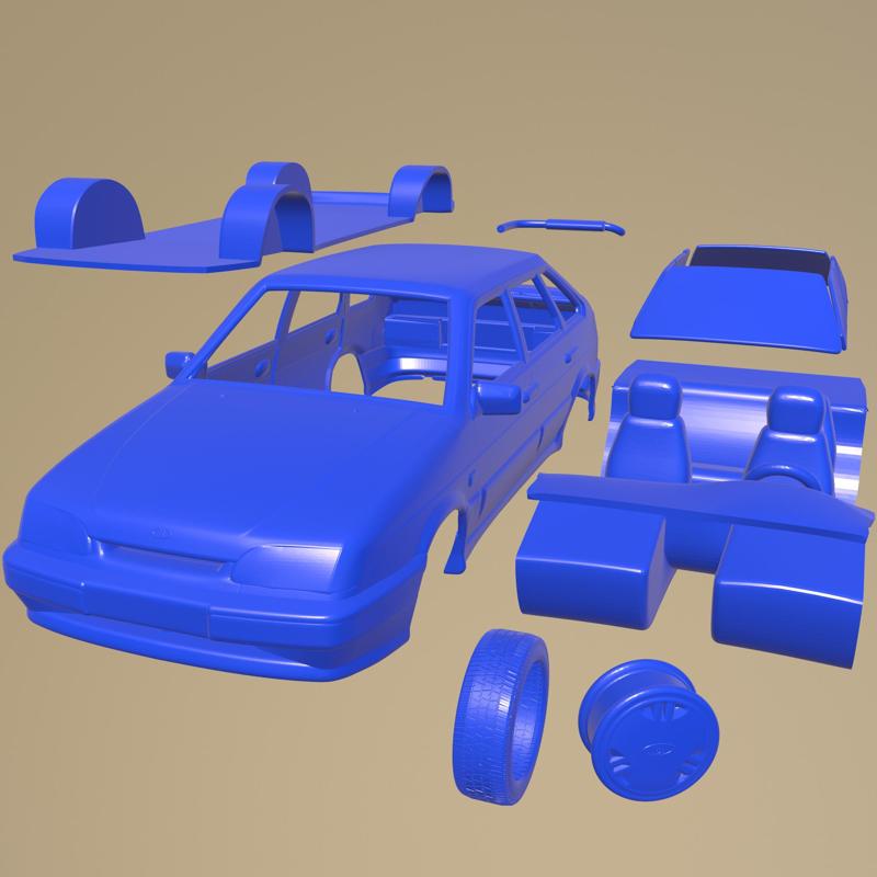 VAZ Lada Samara 2114 hatchback 1997 PRINTABLE CAR IN SEPARATE PARTS