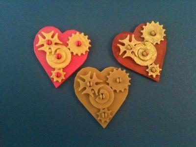 Snap-Together Valentine Gears Pin and Pendant