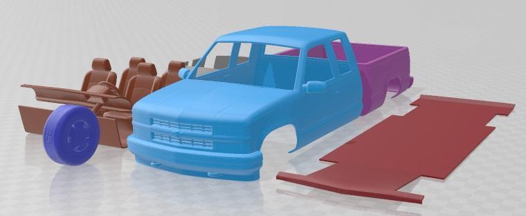 Chevrolet C1500 (K1500) Extended Cab 1988 Printable Car