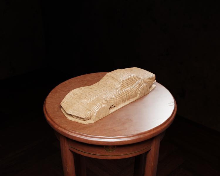 3D Printable Chevrolet Corvette C3 - Sliced Design with Base