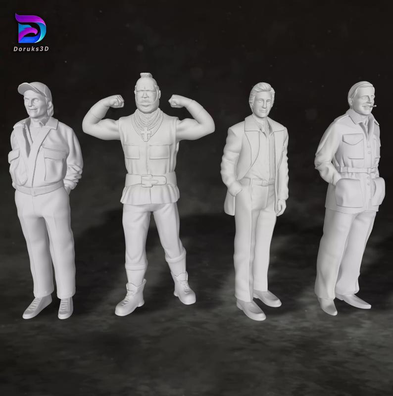 A-Team Action Figures Custom 3D Print Model
