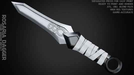 Genshin Impact Rosaria Dagger for Cosplay