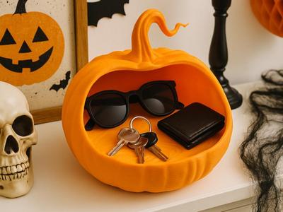 Halloween Pumpkin Catch-All Decorative Organizer