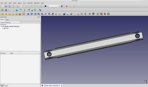 Just add tolerance on Spindle 100mm