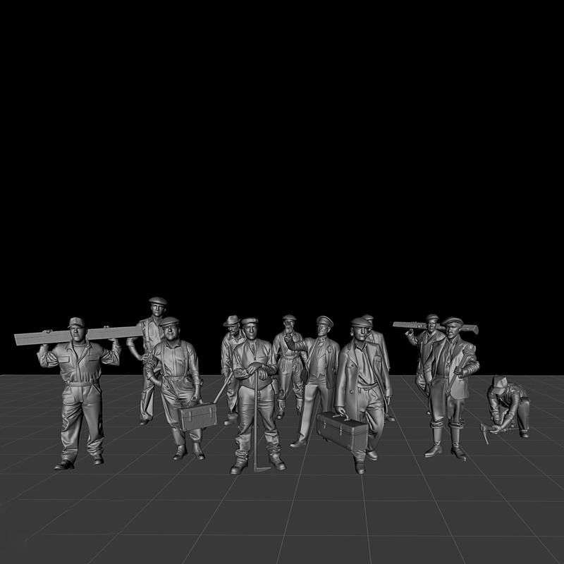 Lot 5 of 10 Figures Scale 1:87 HO/00/N - Travelers for Model Railroading