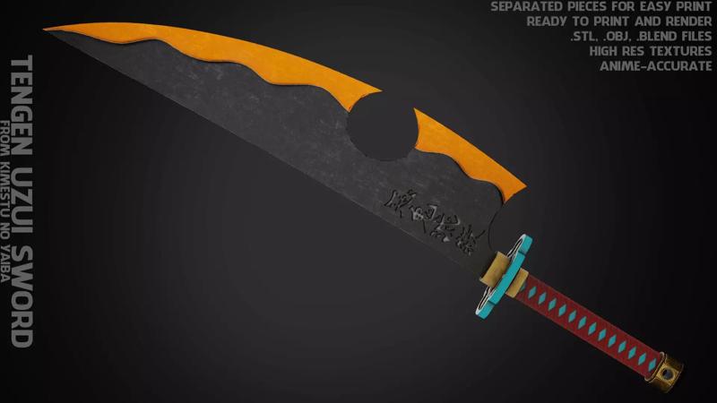 Tengen Uzui Dual Nichirin Cleavers for Cosplay