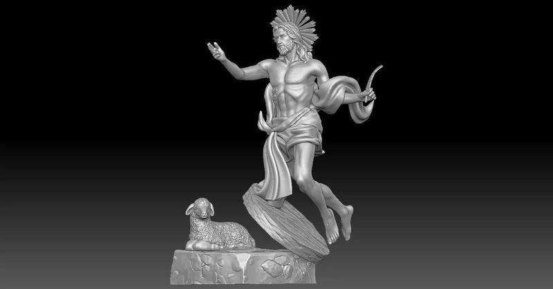Model of the Flying Jesus Christ Statue