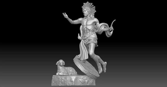 Model of the Flying Jesus Christ Statue