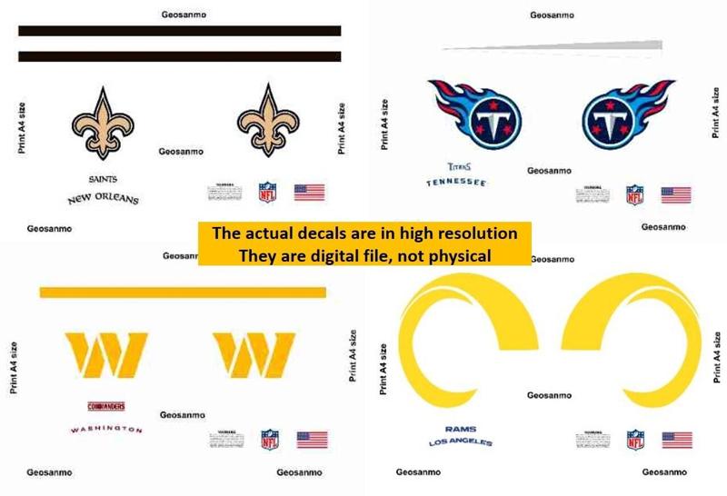 Printable High Resolution NFL Helmet Decals Pack 8 3D print model