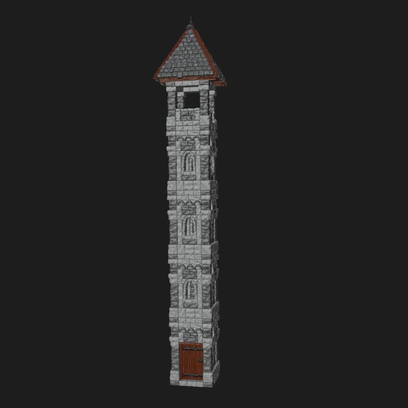STL fantasy medieval towers 28mm scale for tabletop games