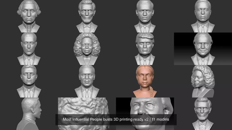 Most Influential People busts 3D printing ready v2 3D Model Collection