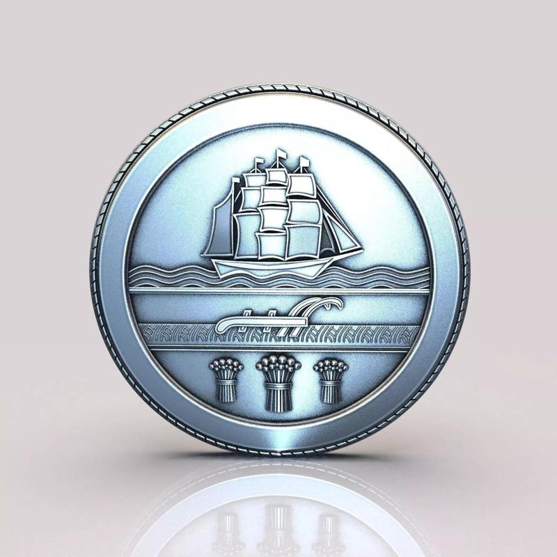 Norfolk silver coin with ship