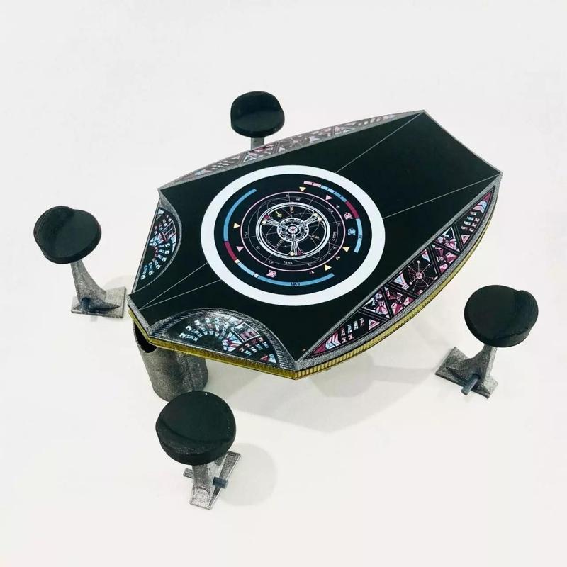 Deep Space Nine OPS Table and Chairs for 8 in Figures