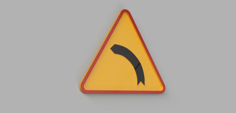 1/10 ROAD SIGN / ZNAK DROGOWY OSTRZEGAWCZY A1