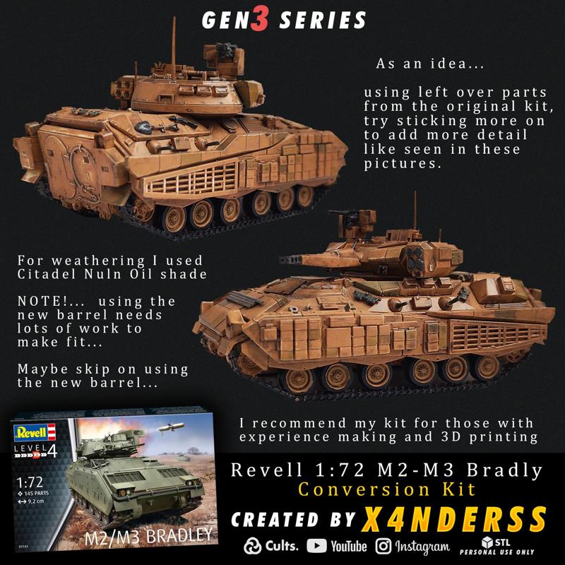 By X4NDERSS • Revell M2 / M3 Bradley 2017 Release Conversion Kit  • Gen3 • 72nd Scale 1:72