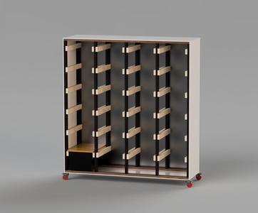 Mobile Plastic Bin Tote Rack Assembly 1:1 scale (Inches)